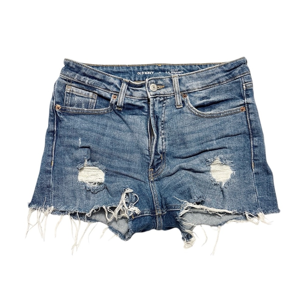 Old Navy Blue Jean Shorts Distressed Raw Hem